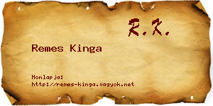 Remes Kinga névjegykártya